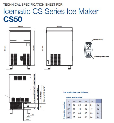 Máy làm đá cho quầy bar - Icematic CS50 Icematic CS50 1