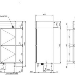 Tủ mát đứng 4 cánh inox Hoshizaki HR-148MA-S HR 148MA S 1