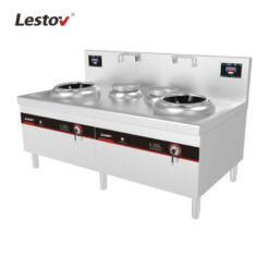 Bếp Từ Công Nghiệp Đôi Mặt Lõm Có 2 Bầu Nước LESTOV Cho Nhà Hàng AUA